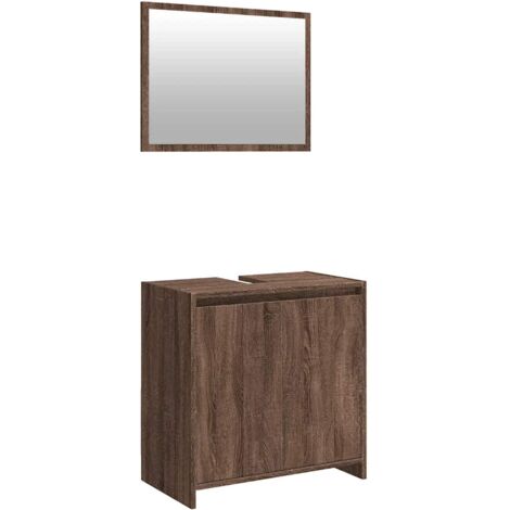 vidaXL Set Mobili da Bagno 2 pz Rovere Marrone in Legno Multistrato