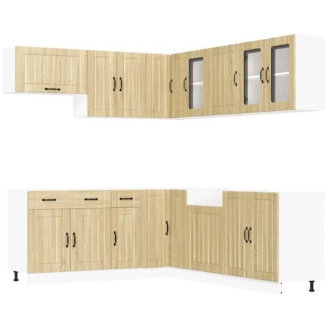vidaXL Set Mobili da Cucina 11 pz Lucca Rovere Sonoma in Truciolato