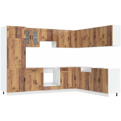 vidaXL Set Mobili da Cucina 14 pz Kalmar Legno Vecchio in Truciolato