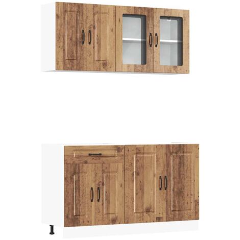 vidaXL Set Mobili da Cucina 4 pz Kalmar Legno Vecchio in Truciolato