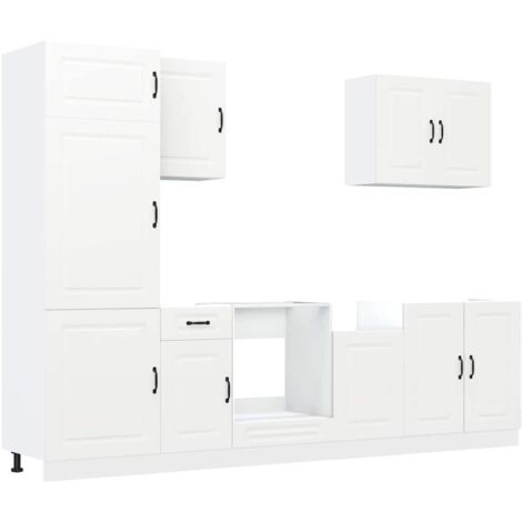 vidaXL Set Mobili da Cucina 7 pz Kalmar Bianco Legno Multistrato