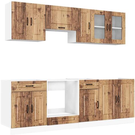 vidaXL Set Mobili da Cucina 8 pz Kalmar Legno Vecchio in Truciolato