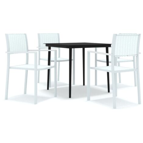 vidaXL Set Mobili da Pranzo per Giardino 5 pz Bianco
