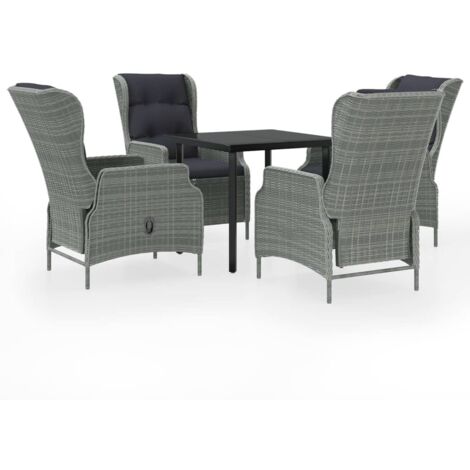 vidaXL Set Mobili da Pranzo per Giardino 5 pz Grigio Chiaro