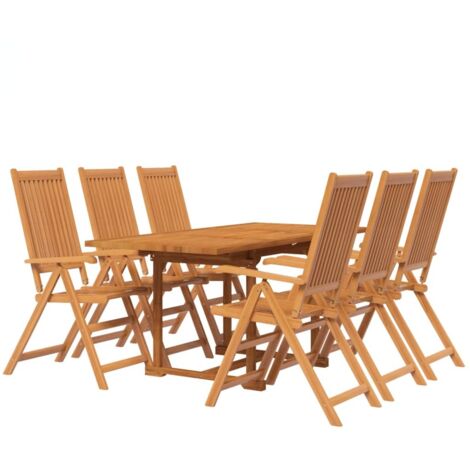 vidaXL Set Mobili da Pranzo per Giardino 7 pz Legno Massello di Acacia