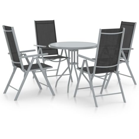 vidaXL Set Mobili Pranzo Giardino 5pz Alluminio e Textilene