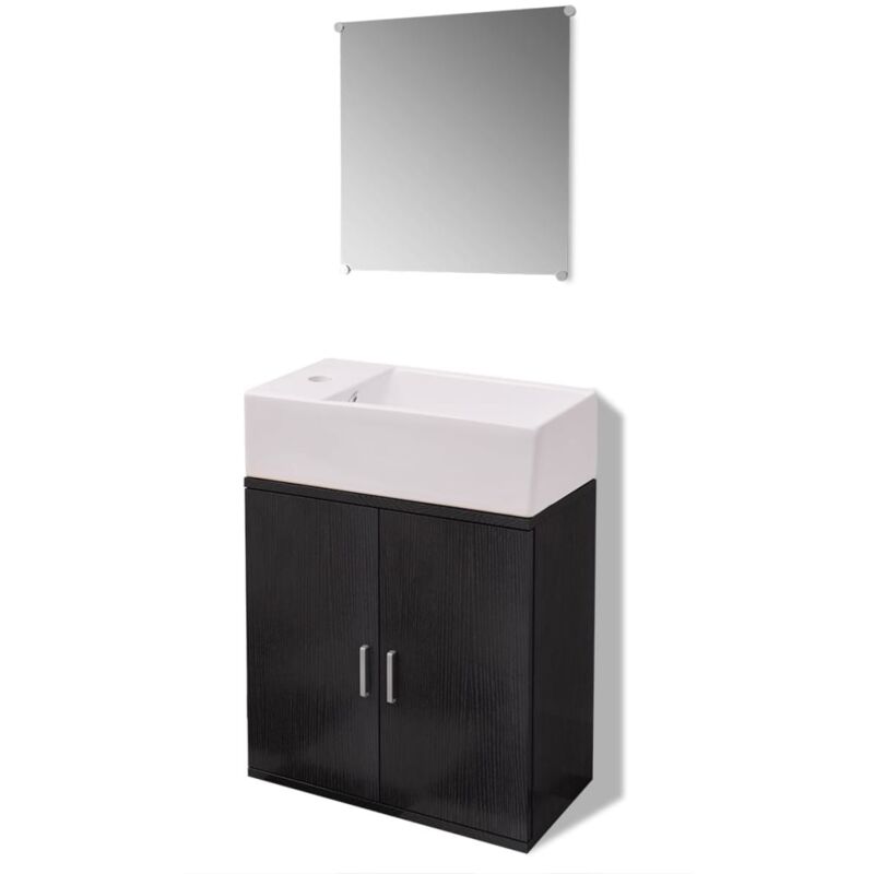 

Conjunto de Muebles de Baño y Lavabo 3 Piezas Negro - Negro - Vidaxl