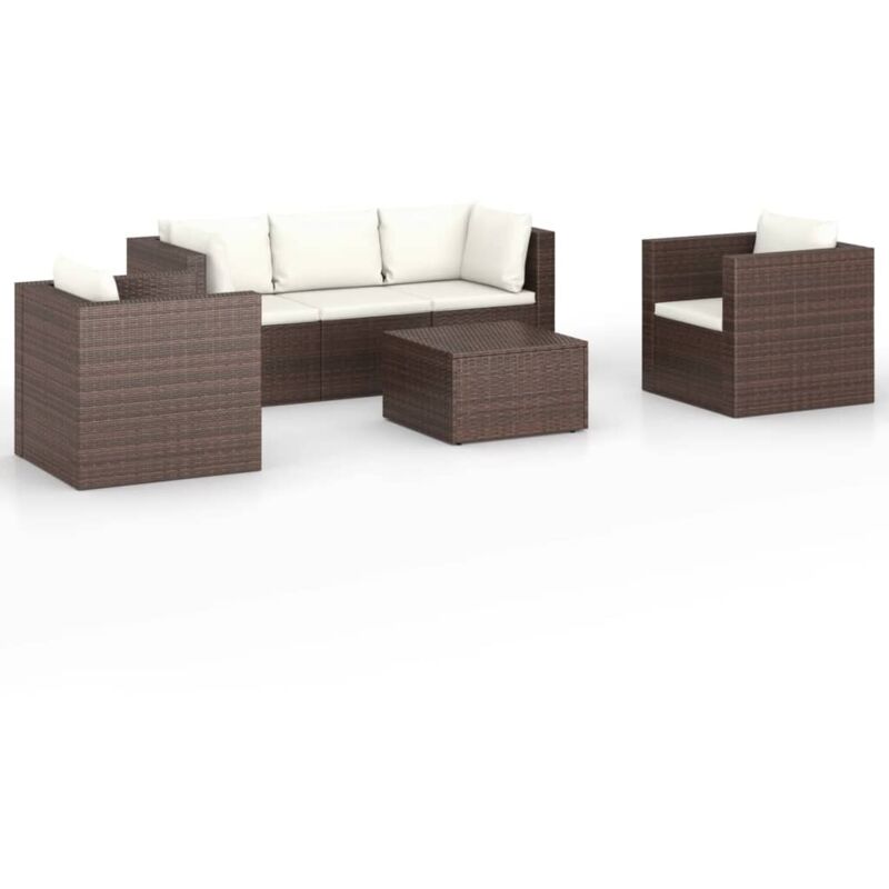 

Vidaxl - Set muebles de jardín 4 piezas y cojines ratán sintético marrón - Marrón