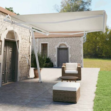 Tenda Da Sole A Caduta Con Braccetti Milos 300x245 Cm Beige-ocra - Foto 8