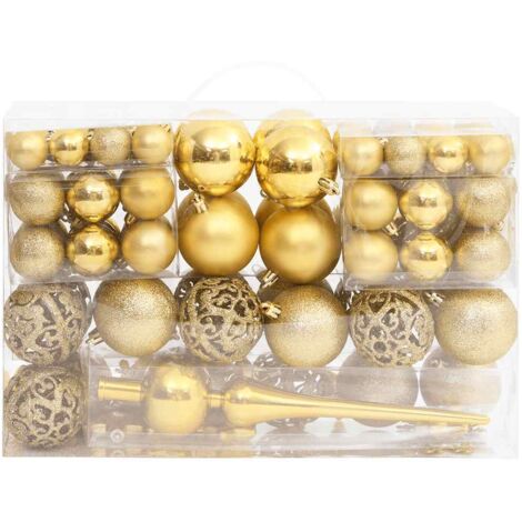 vidaXL Set Palline di Natale 111 pz Oro in Polistirene