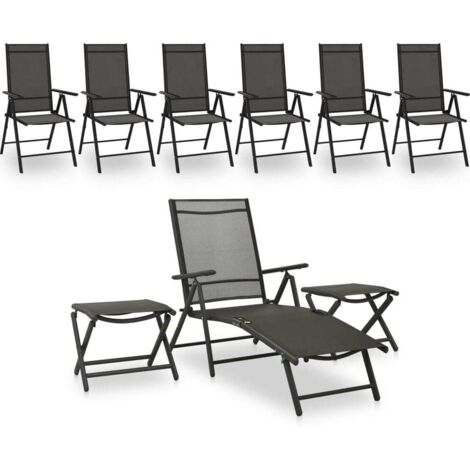 vidaXL Set per Divani da Giardino 9 pz Nero e Antracite