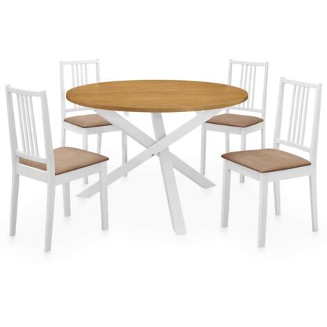 vidaXL Set per Sala da Pranzo 5 pz in MDF Bianco