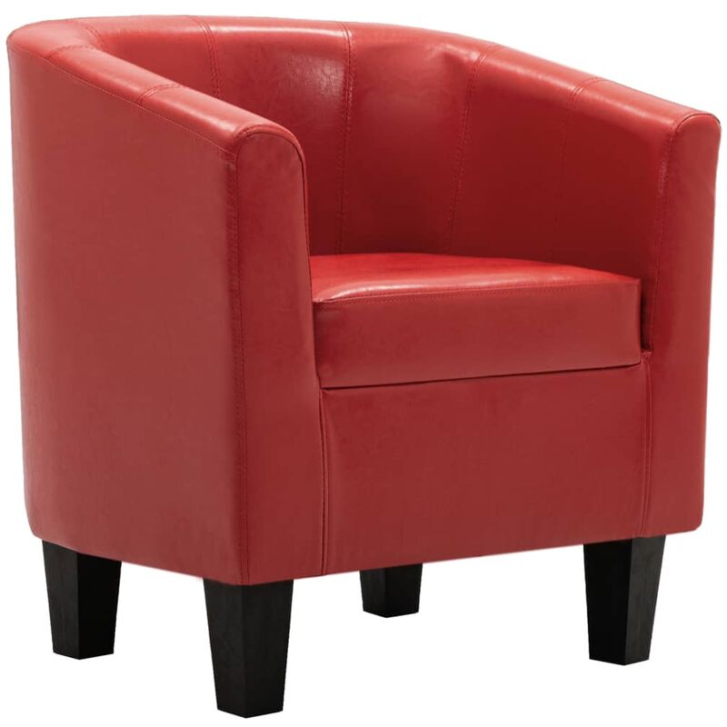 vidaXL Poltrona per TV Reclinabile Regolabile con Poggiapiedi e Braccioli Imbottita Morbida Elegante Sedia Relax Poltroncina Rossa in Similpelle