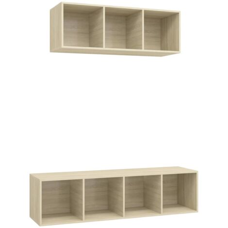 vidaXL Set Porta TV 2 pz Rovere Sonoma in Truciolato