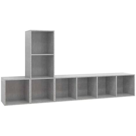 vidaXL Set Porta TV 3 pz Grigio Cemento in Truciolato