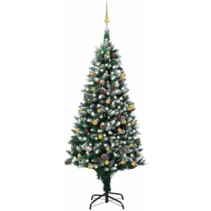 

Set árbol de Navidad artificial con LED, bolas y piñas 240 cm - Vidaxl