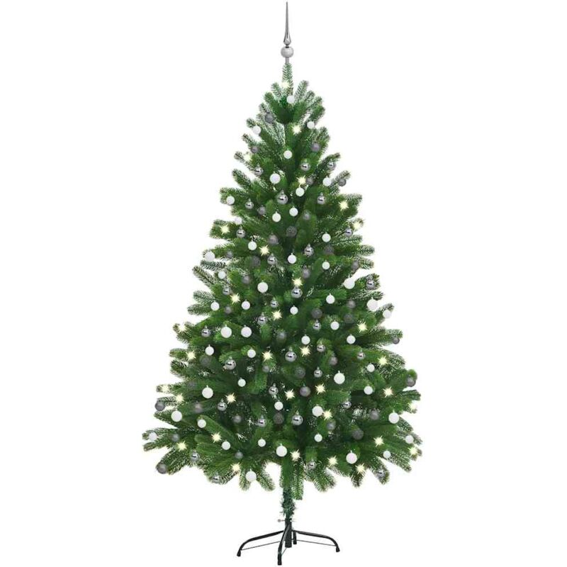 

Set árbol de Navidad artificial LED y bolas verde 210 cm - Vidaxl
