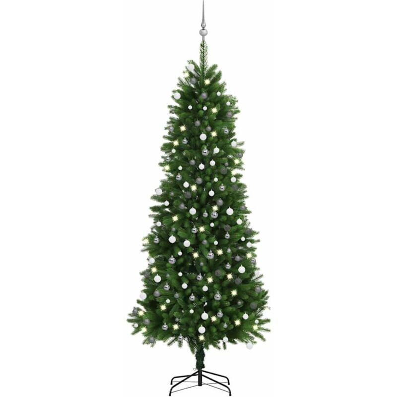 

Set árbol de Navidad artificial LED y bolas verde 240 cm - Vidaxl