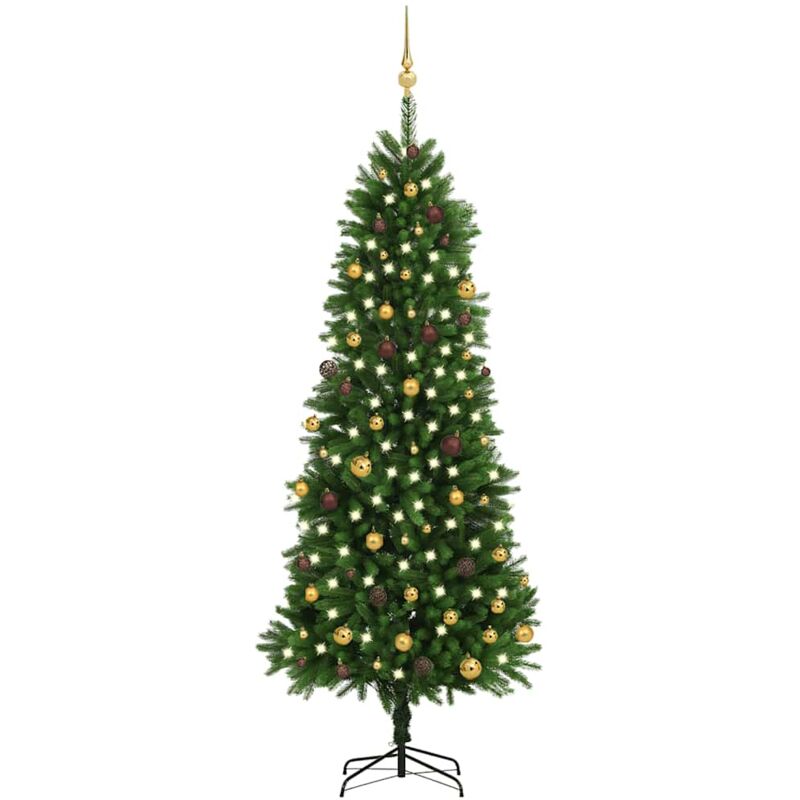 

Set árbol de Navidad artificial LED y bolas verde 240 cm - Vidaxl