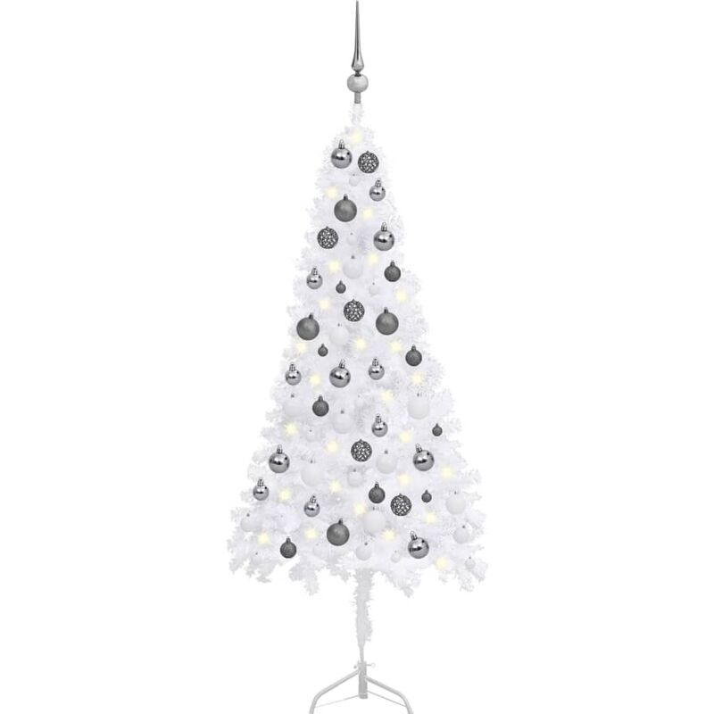 

Set árbol Navidad artificial esquina LED y bolas blanco 120 cm - Vidaxl