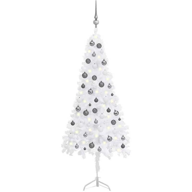 

Set árbol Navidad artificial esquina LED y bolas blanco 150 cm - Vidaxl