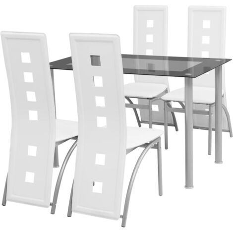 vidaXL Set Sala Da Pranzo 5 Pezzi Bianco