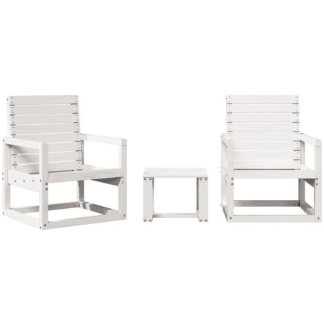 vidaXL Set Salotto da Giardino 3 pz Bianco in Legno Massello di Pino
