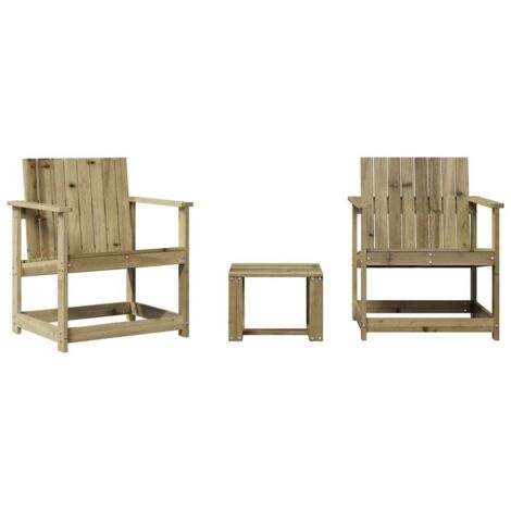 vidaXL Set Salotto da Giardino 3 pz in Legno Impregnato di Pino