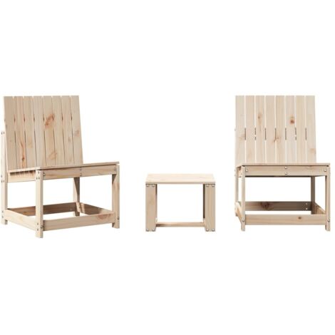 vidaXL Set Salotto da Giardino 3 pz in Legno Massello di Pino