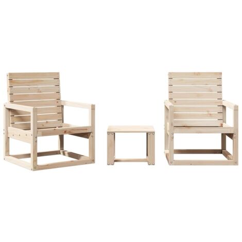 vidaXL Set Salotto da Giardino 3 pz in Legno Massello di Pino