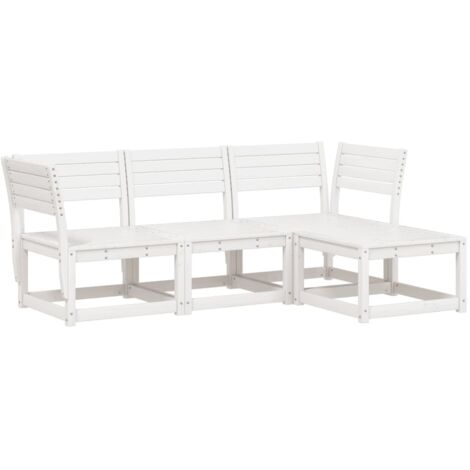 vidaXL Set Salotto da Giardino 4 pz Bianco in Legno Massello di Pino