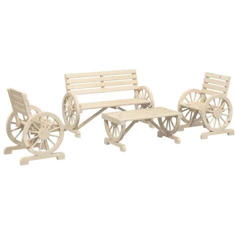 vidaXL Set Salotto da Giardino 4 pz in Legno Massello di Abete
