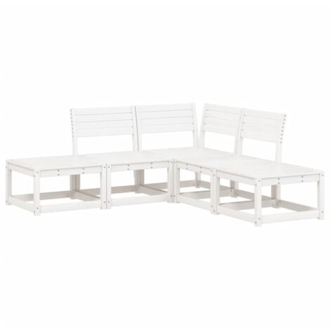 vidaXL Set Salotto da Giardino 5 pz Bianco in Legno Massello di Pino