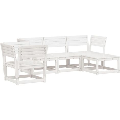 vidaXL Set Salotto da Giardino 5 pz Bianco in Legno Massello di Pino