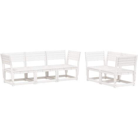 vidaXL Set Salotto da Giardino 5 pz Bianco in Legno Massello di Pino
