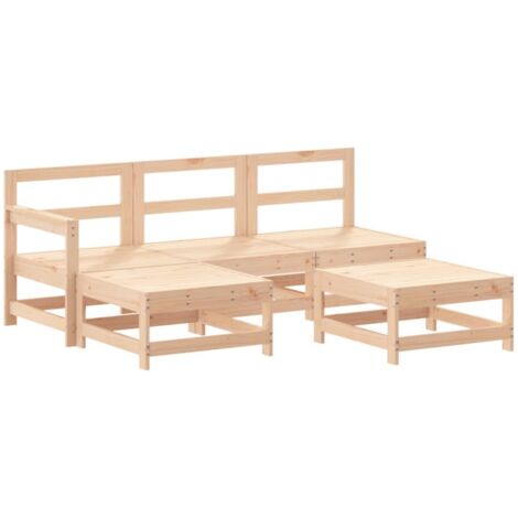 vidaXL Set Salotto da Giardino 5 pz in Legno Massello di Pino