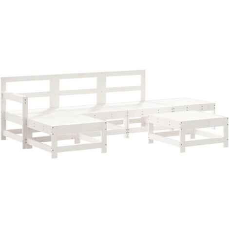 vidaXL Set Salotto da Giardino 6 pz Bianco in Legno Massello di Pino