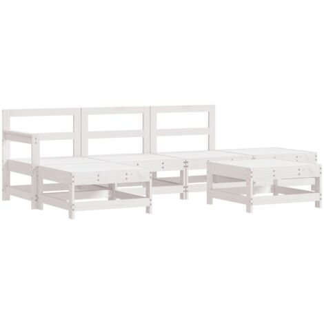 vidaXL Set Salotto da Giardino 6 pz Bianco in Legno Massello di Pino