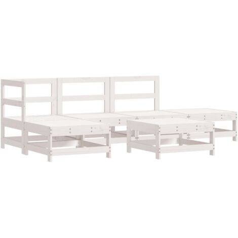 vidaXL Set Salotto da Giardino 6 pz Bianco in Legno Massello di Pino