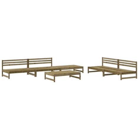 vidaXL Set Salotto da Giardino 6 pz in Legno Impregnato di Pino