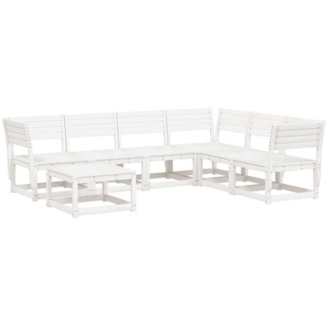 vidaXL Set Salotto da Giardino 7 pz Bianco in Legno Massello di Pino