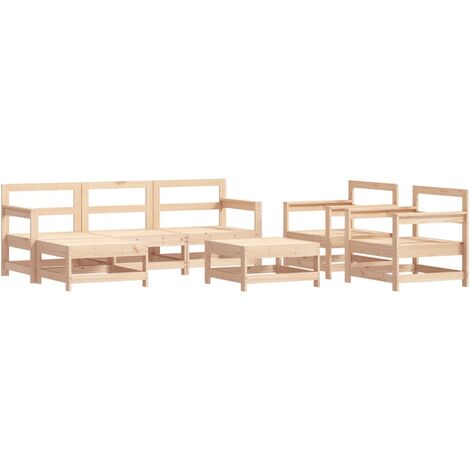 vidaXL Set Salotto da Giardino 7 pz in Legno Massello di Pino