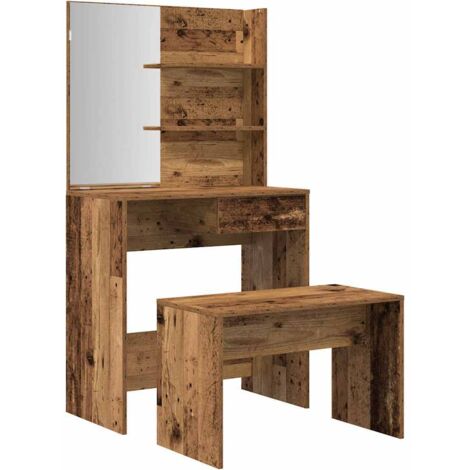 vidaXL Set Tavolo da Toeletta Legno Antico in Legno Multistrato