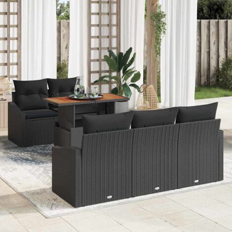 vidaXL Set von 4 Dunkelgrau Rattan, Stahl, Stoff Mittel Modular