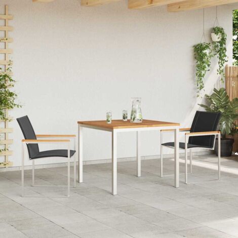 vidaXL Setdapranzodagiardino 3 pcs Legno di Teak Massiccio
