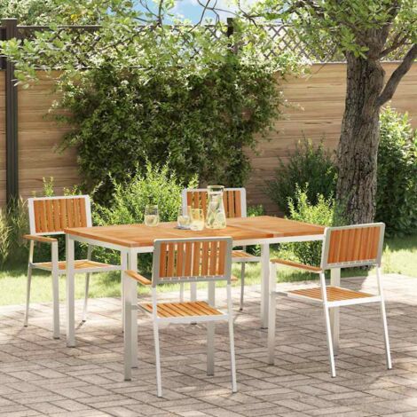 vidaXL Setdapranzodagiardino Marrone Teak solido