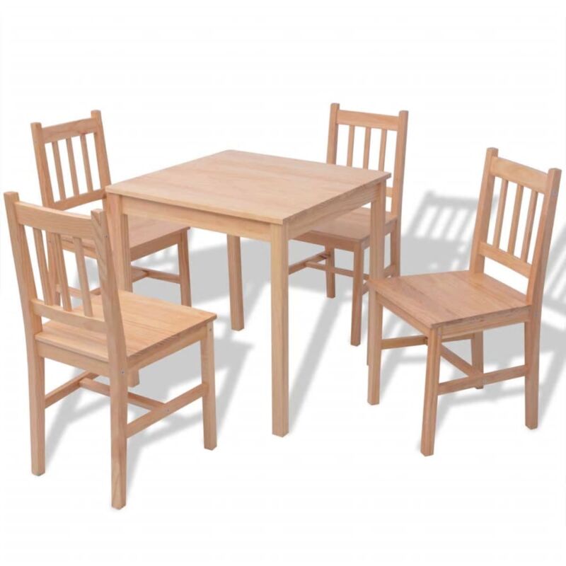 Five Piece Dining Set Pinewood Vidaxl