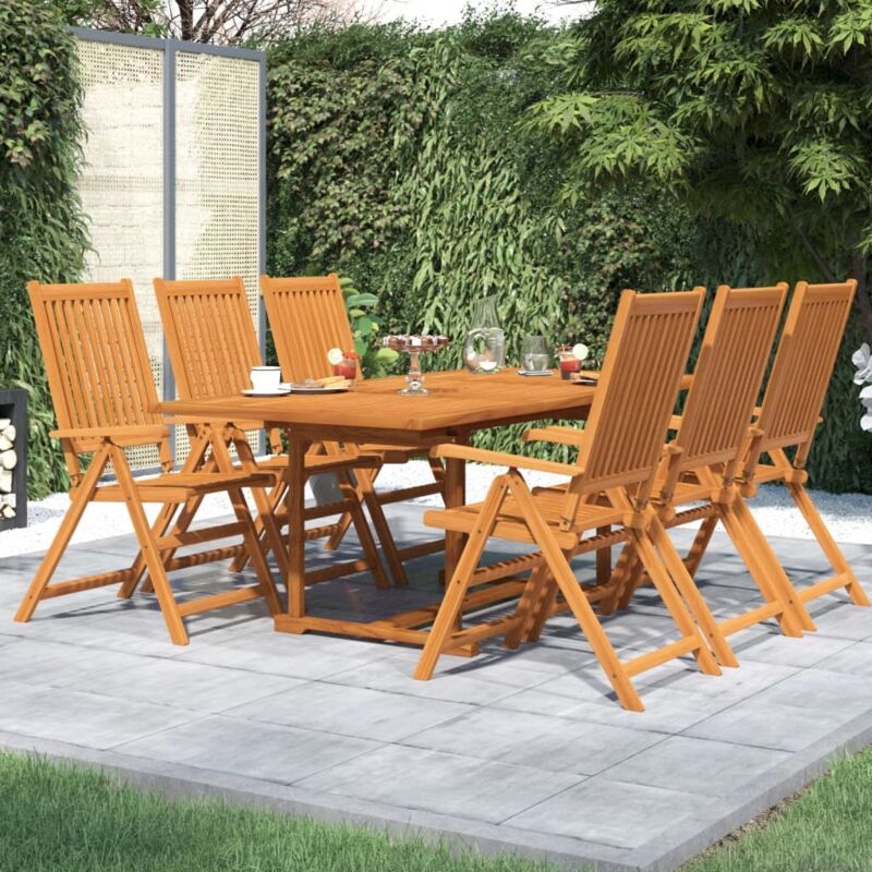 7 Piece Garden Dining Set Solid Wood Acacia Vidaxl