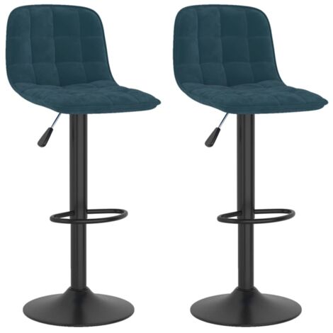 vidaXL Sgabelli da Bar 2 pz Blu in Velluto