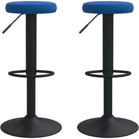 vidaXL Sgabelli da Bar 2 pz Blu in Velluto